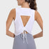 'Vivian' Drawstring Semi Backless Active Tank - Celes Fashion